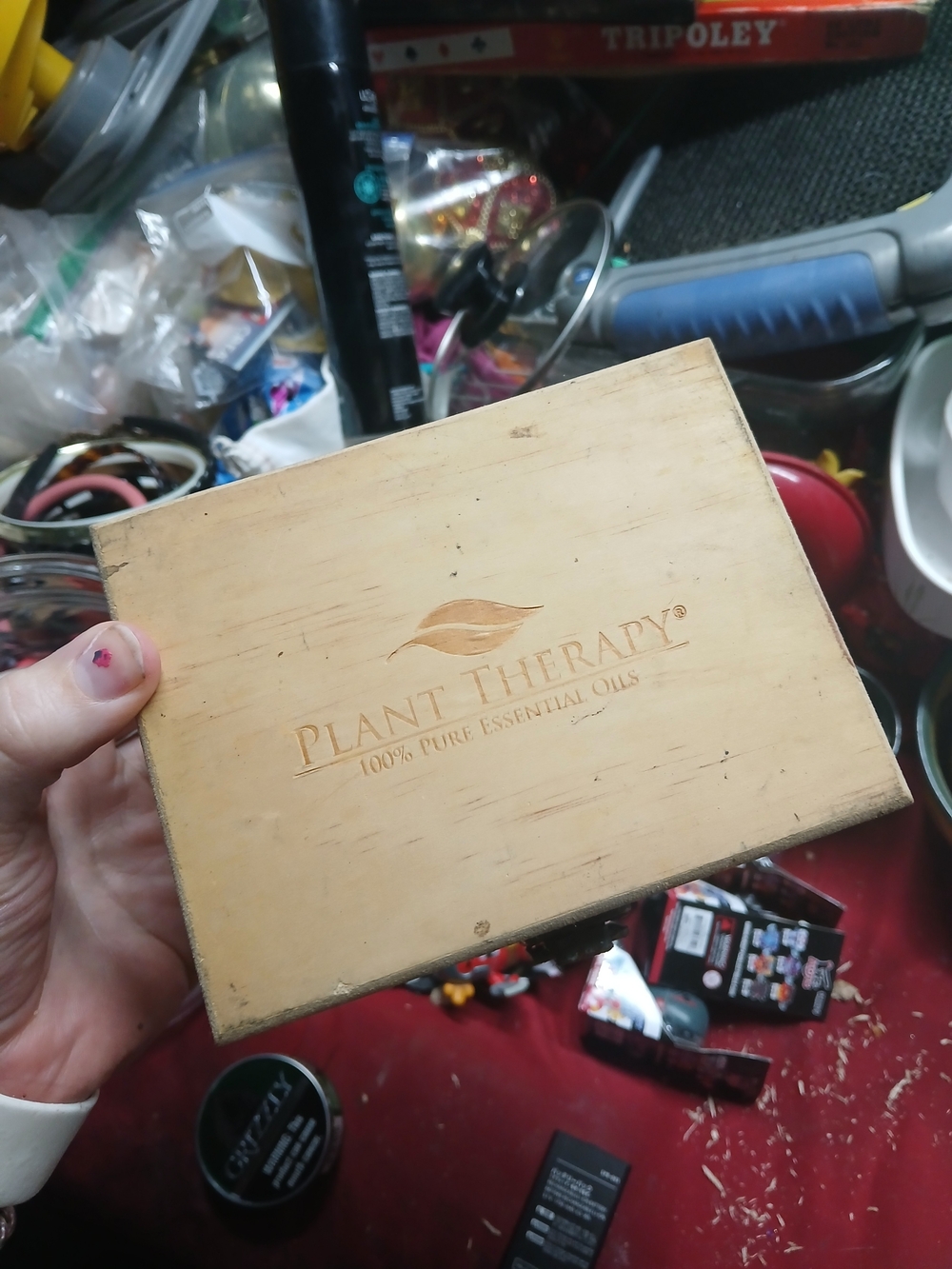 Plant Therapy Essential Oil Storage Box in natural wood.- Box Only